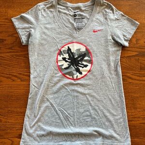 Nike Women's Gray V-Neck Top